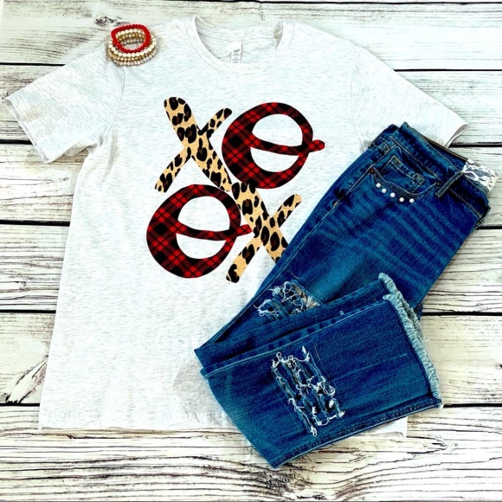 Leopard Plaid T-Shirt Valentine XO T-Shirt